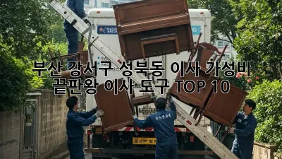 부산 강서구 성북동 이사, 가성비 끝판왕 이사 도구 TOP 10!